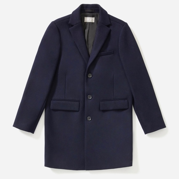 NWT EVERLANE Recycled Italian Wool Navy 3 Button Classic Fall Jacket Overcoat XS - Picture 7 of 9